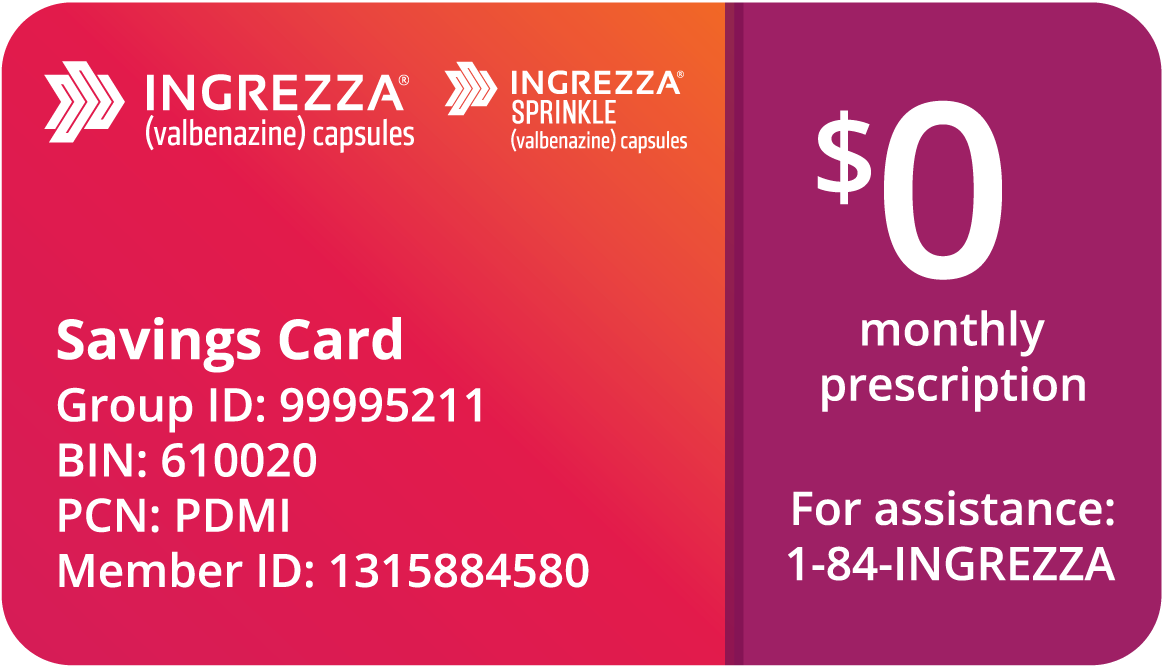 INGREZZA® Savings Card