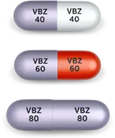 INGREZZA (valbenazine) 40mg capsule, 60mg capsule, and 80mg capsule